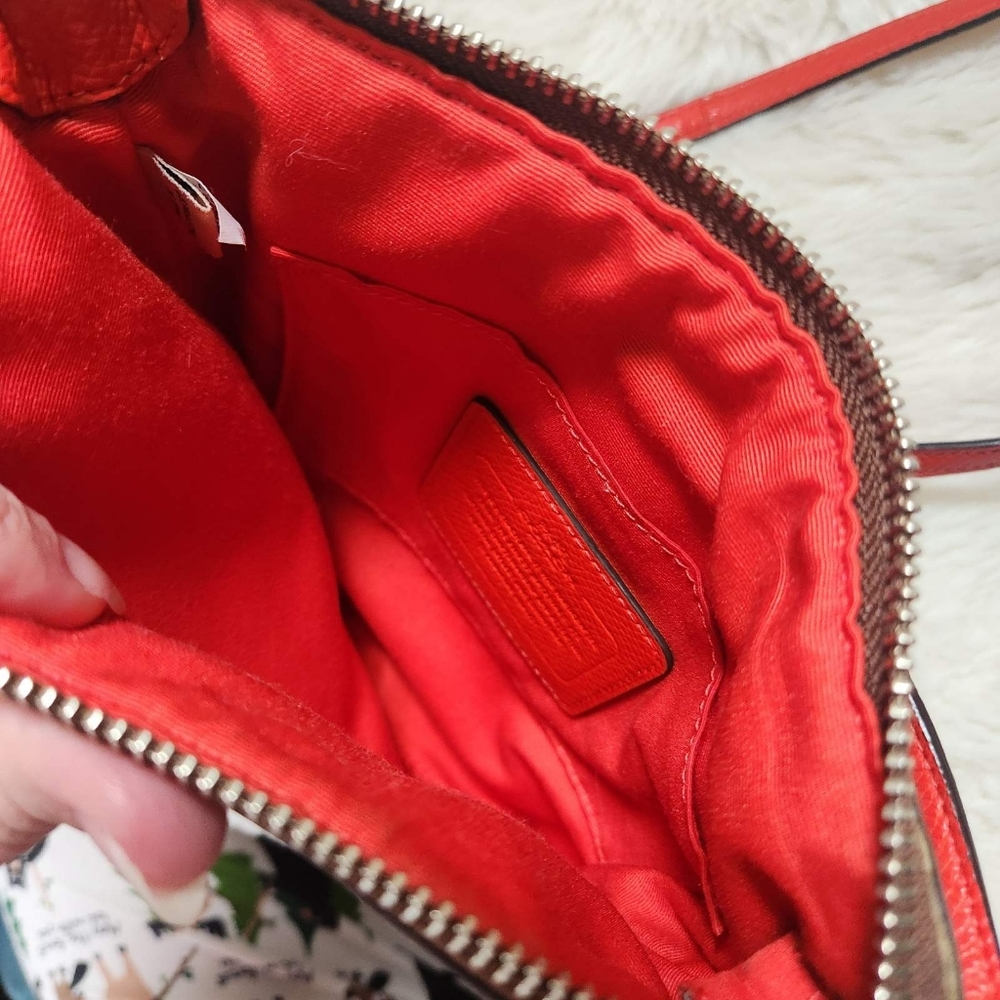 2015 COACH North/South Crossbody Signature Canvas – Khaki/Orange (Like New) - Picture 3 of 16